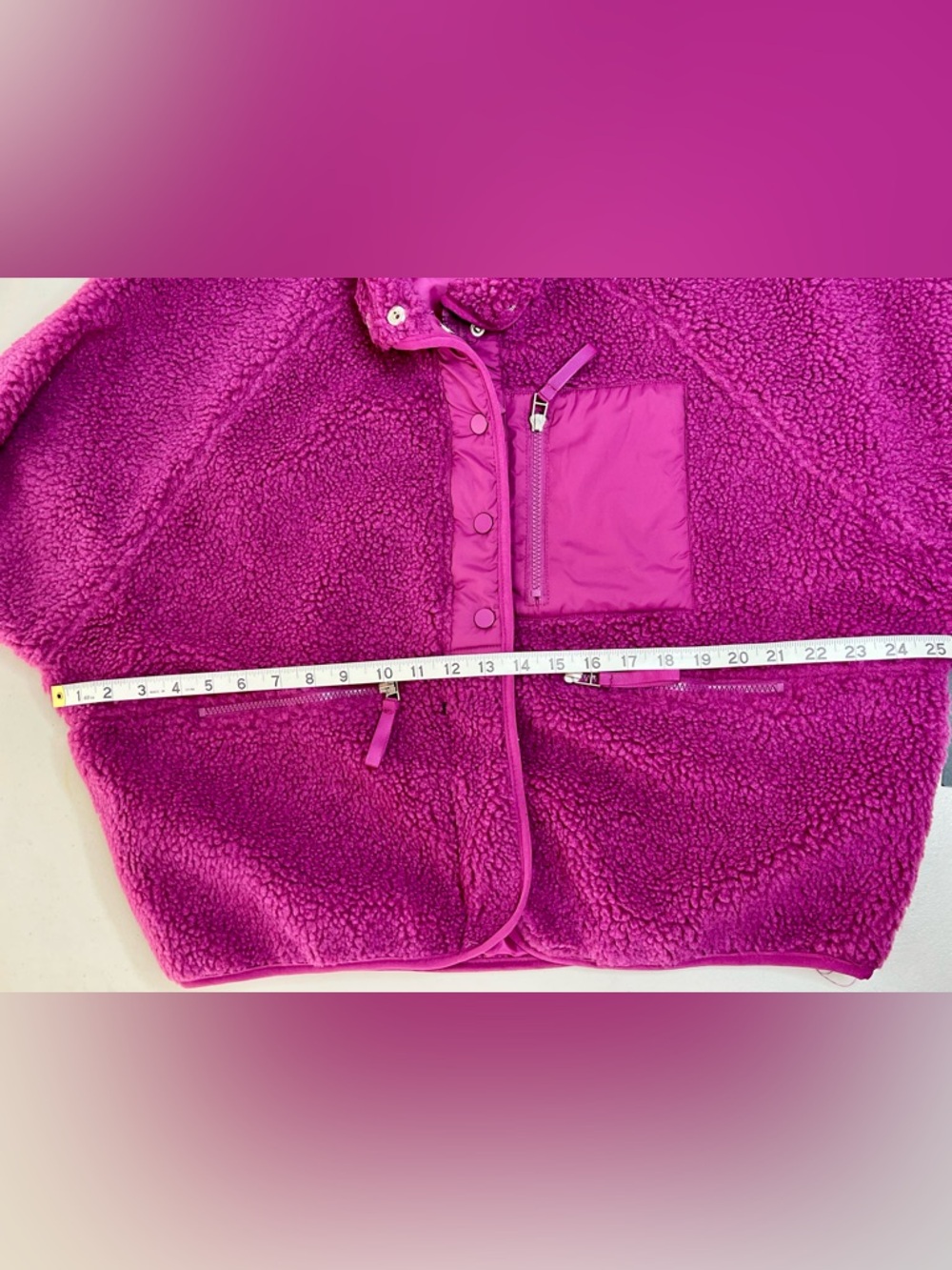 Andrew Marc Plush Sherpa Jacket in Vibrant Purple - Picture 11 of 12